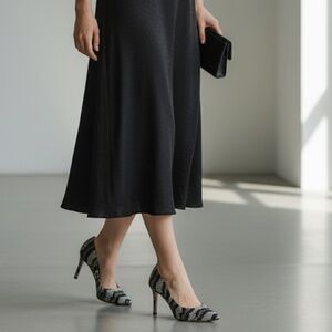 LK‎ BENNETT Floret Women's Snake Print Embossed Leather Pumps Heels, Size 8.5